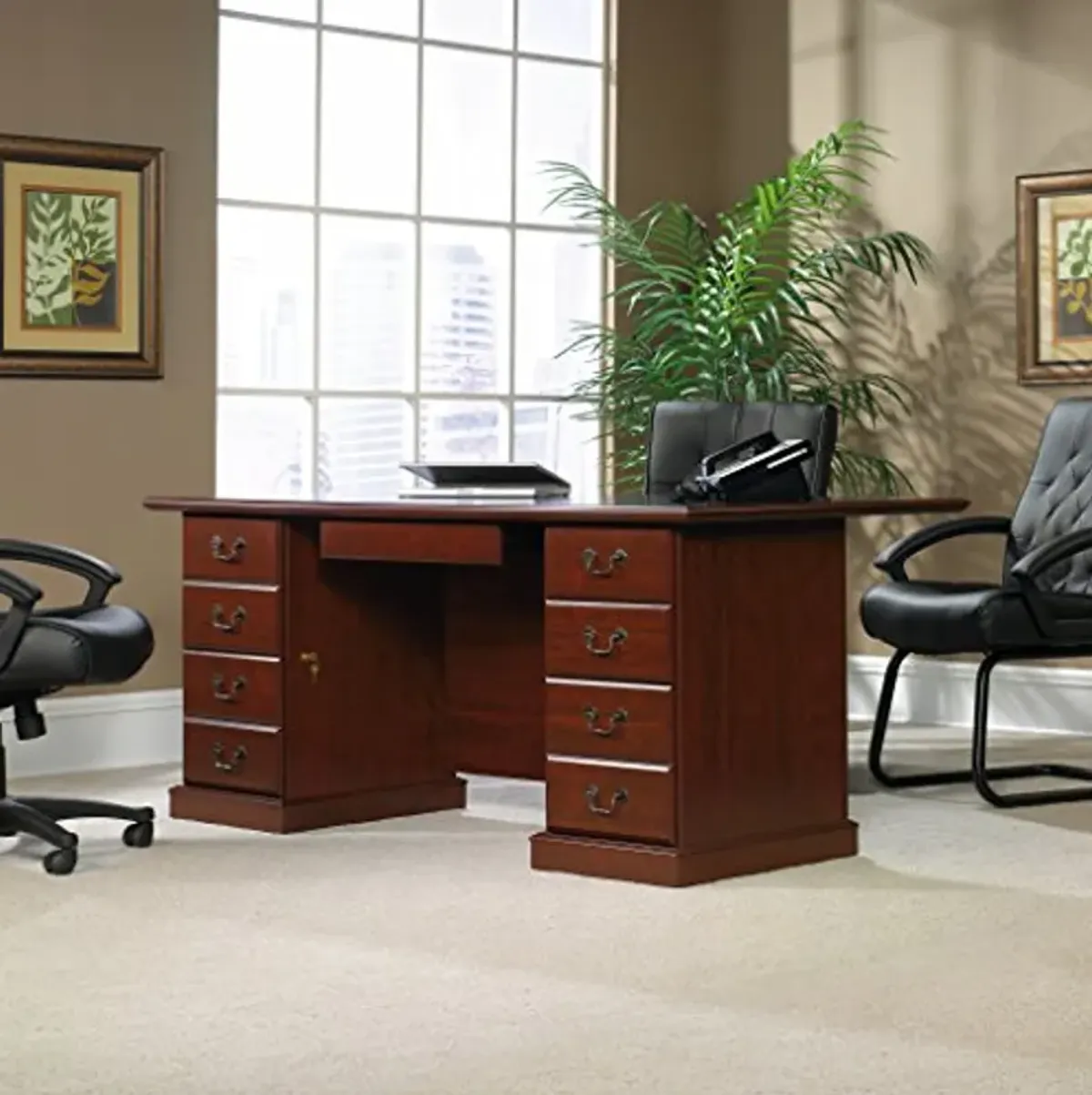 Sauder Heritage Hill Executive Desk, Classic Cherry Finish