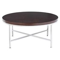 Studio Designs Home Pergola Contemporary Round Coffee Table, 38", Chrome/Java