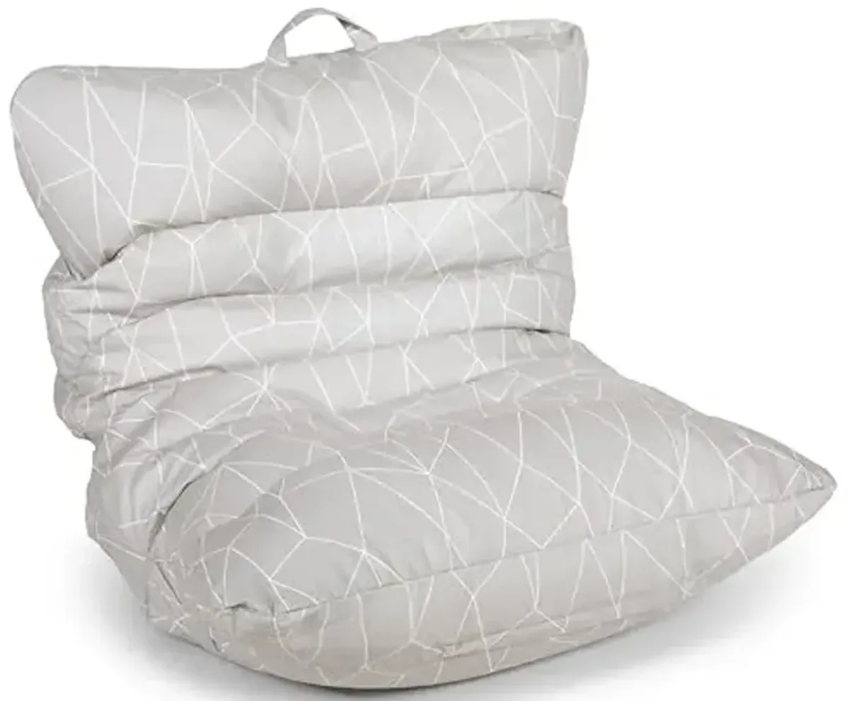Big Joe Roma Bean Bag Chair, Moonstone Tessellation Lenox, Durable Woven Polyester, 3 feet