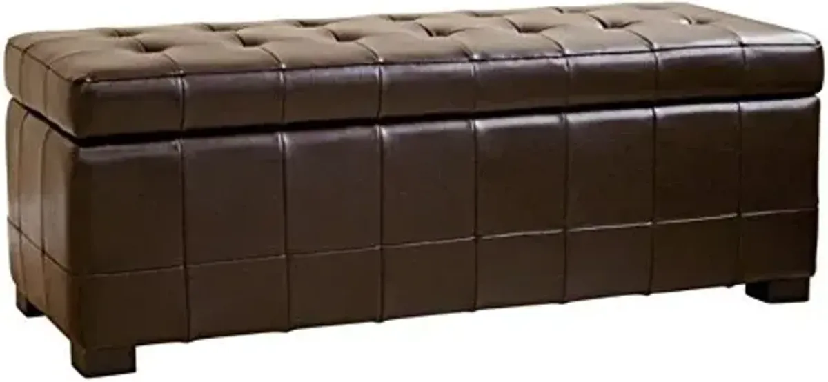 Baxton Studio Storage Bench Ottoman in Dark Brown