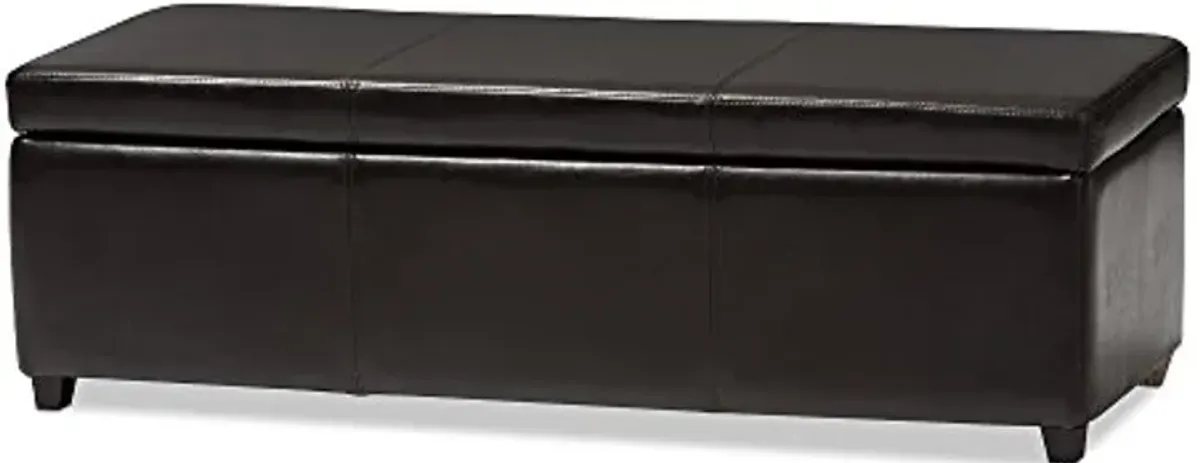 Baxton Studio OMY-161-J001 Storage-Ottomans, 18Lx47Wx16.5H, Espresso Brown