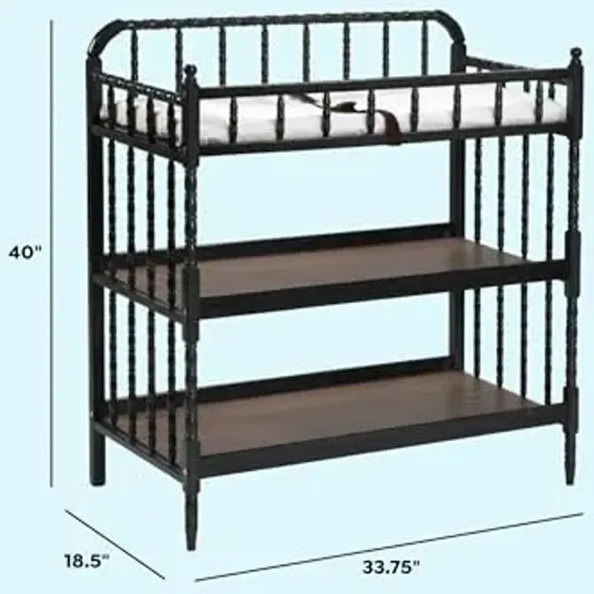 DaVinci Jenny Lind Changing Table with Pad in Ebony