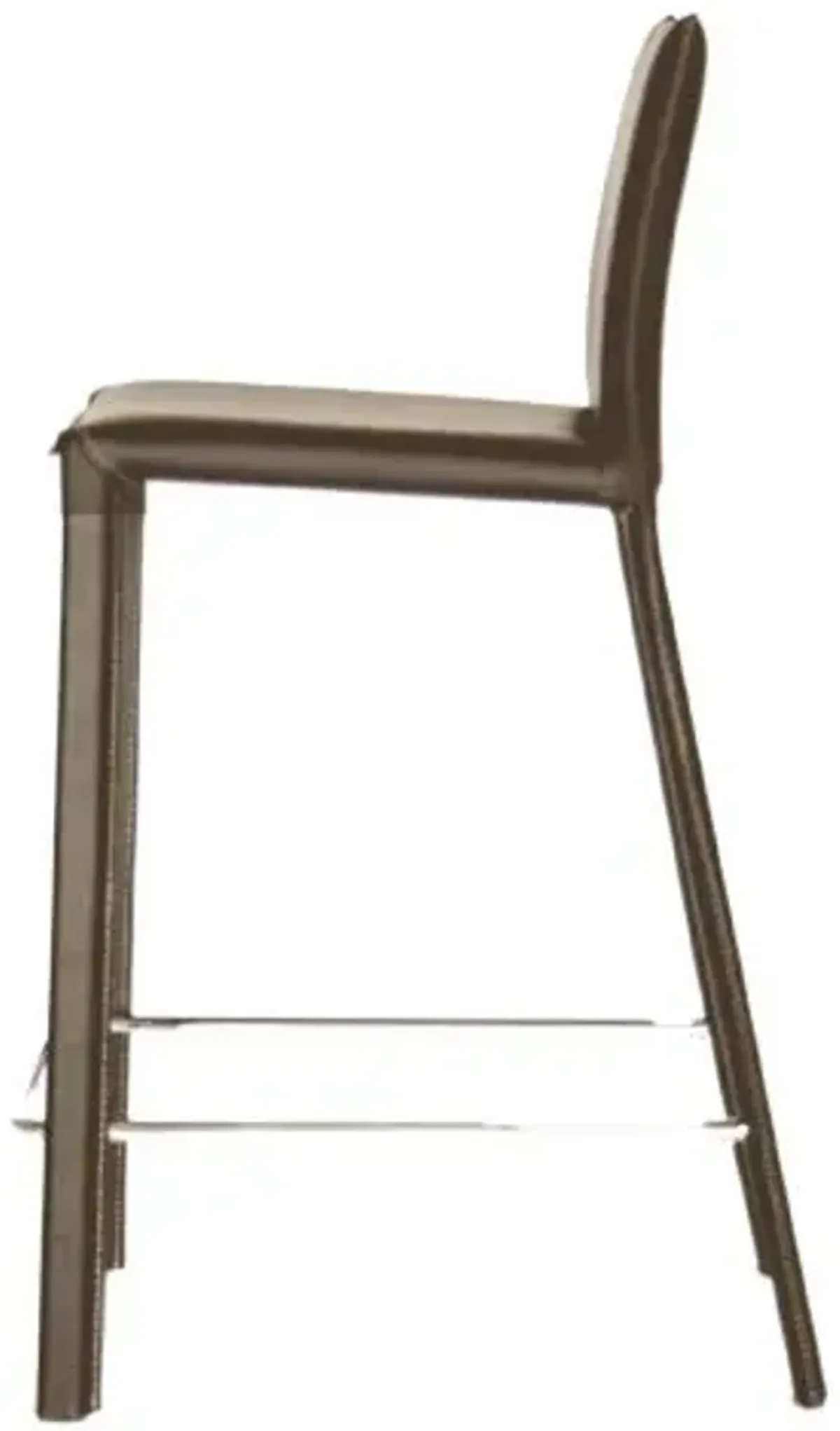 Baxton Studio Crawford Brown Leather Counter Height Stool