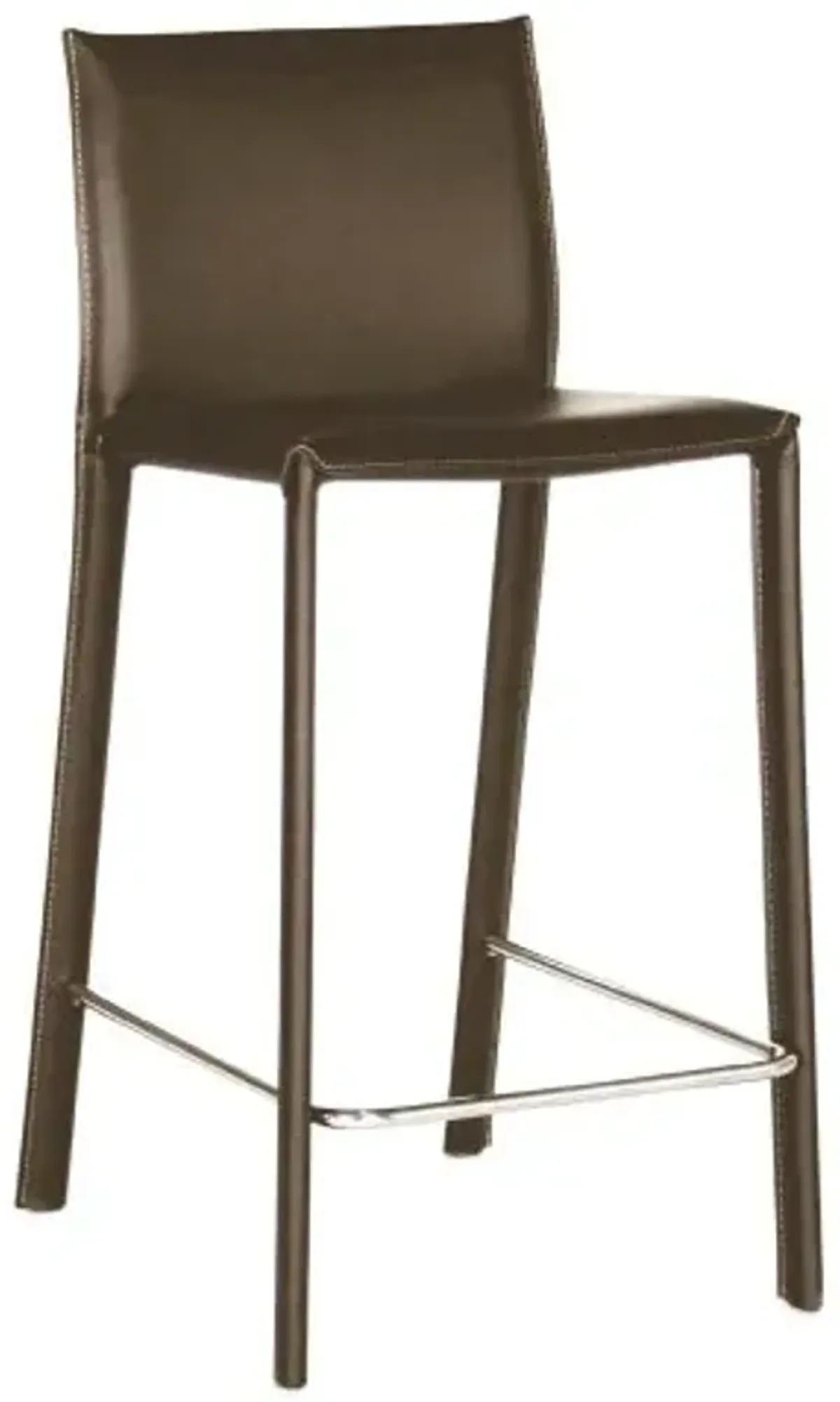 Baxton Studio Crawford Brown Leather Counter Height Stool