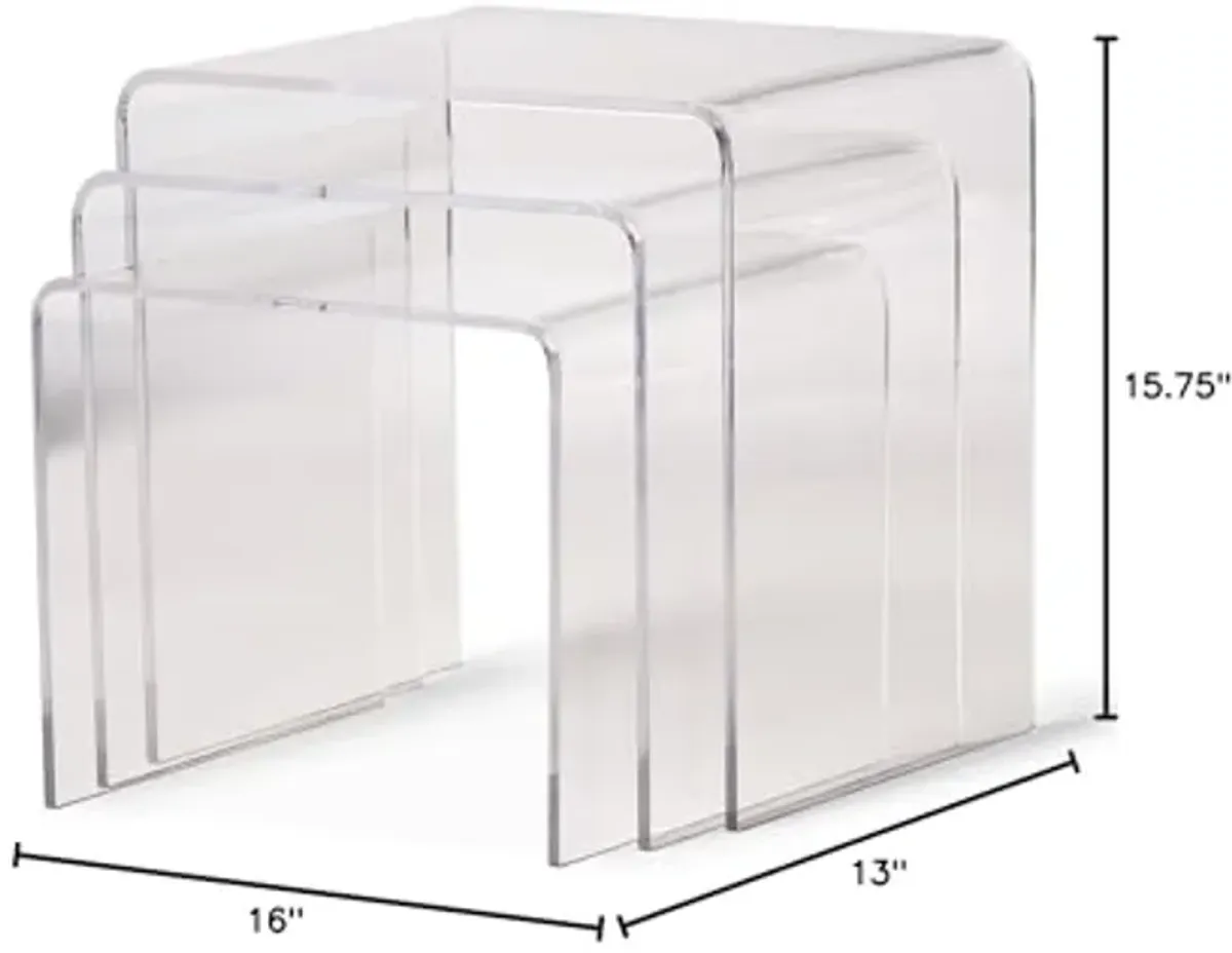 Baxton Studio Acrylic Nesting Tables, Clear