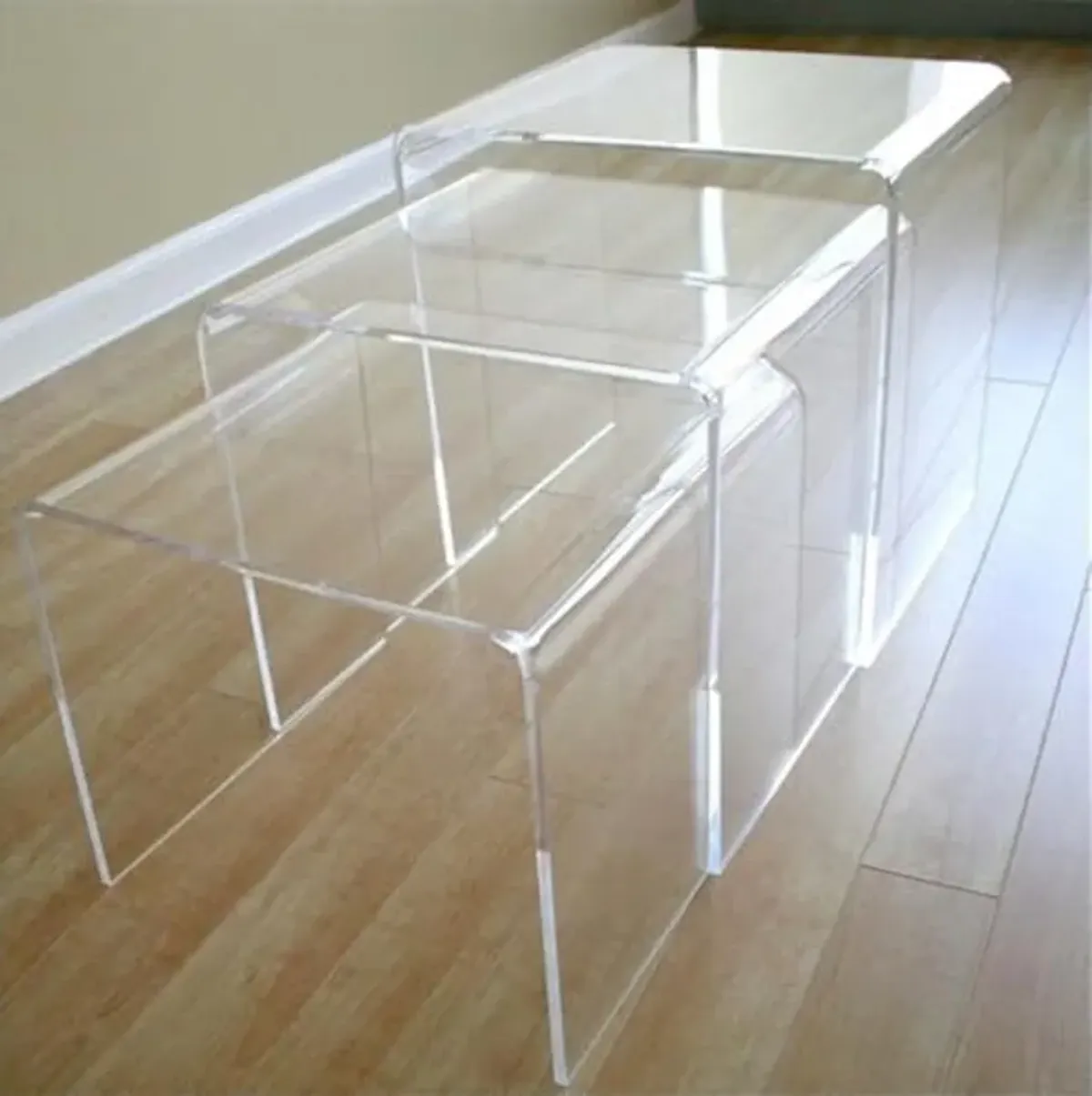 Baxton Studio Acrylic Nesting Tables, Clear