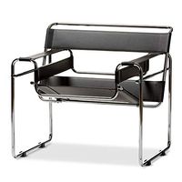 Baxton Studio Jericho Accent Chair, 30" x 31" x 28", Black