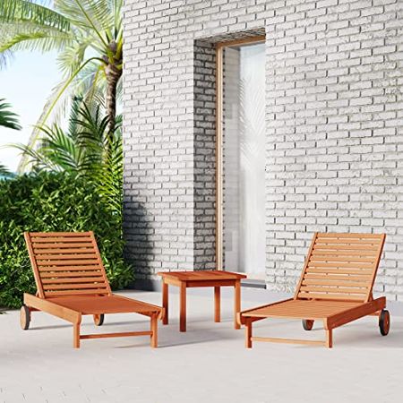Amazonia Milano 1-Piece Outdoor Square Side Table | Eucalyptus Wood | Ideal for Patio and Indoors, 23.5 x 23.5