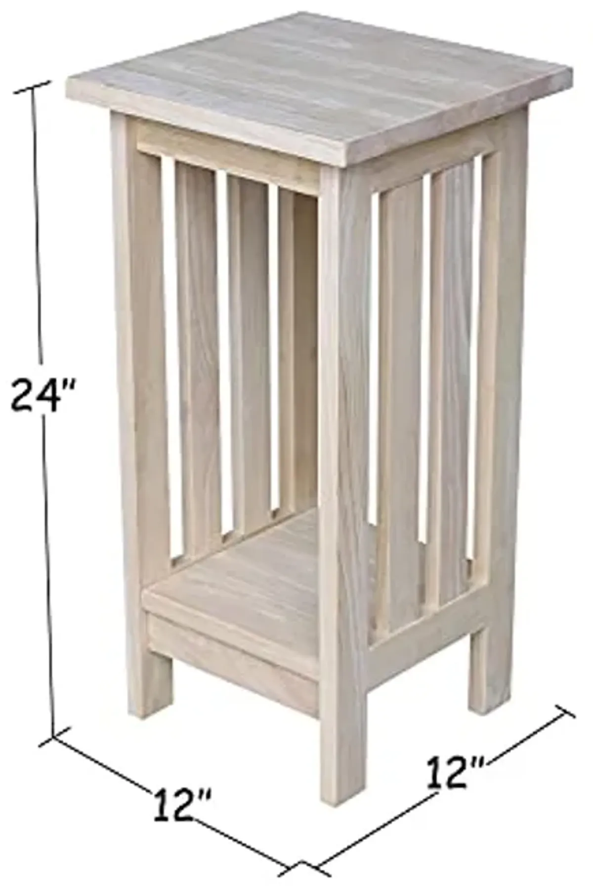 IC International Concepts Mission Plant Stand, 24", Unfinished