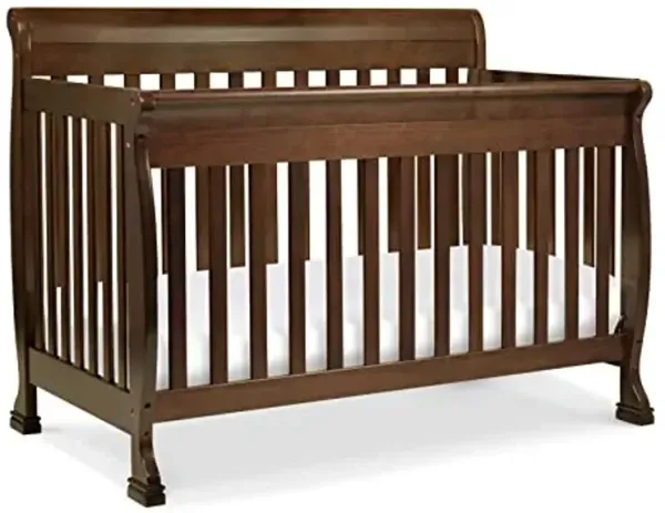DaVinci Kalani 4-in-1 Convertible Baby Crib with Wooden Toddler Bed, Daybed & Full-Size Bed Conversion - Easy to Assemble & GREENGUARD Gold Certified - 4 Adjustable Mattress Heights - Espresso