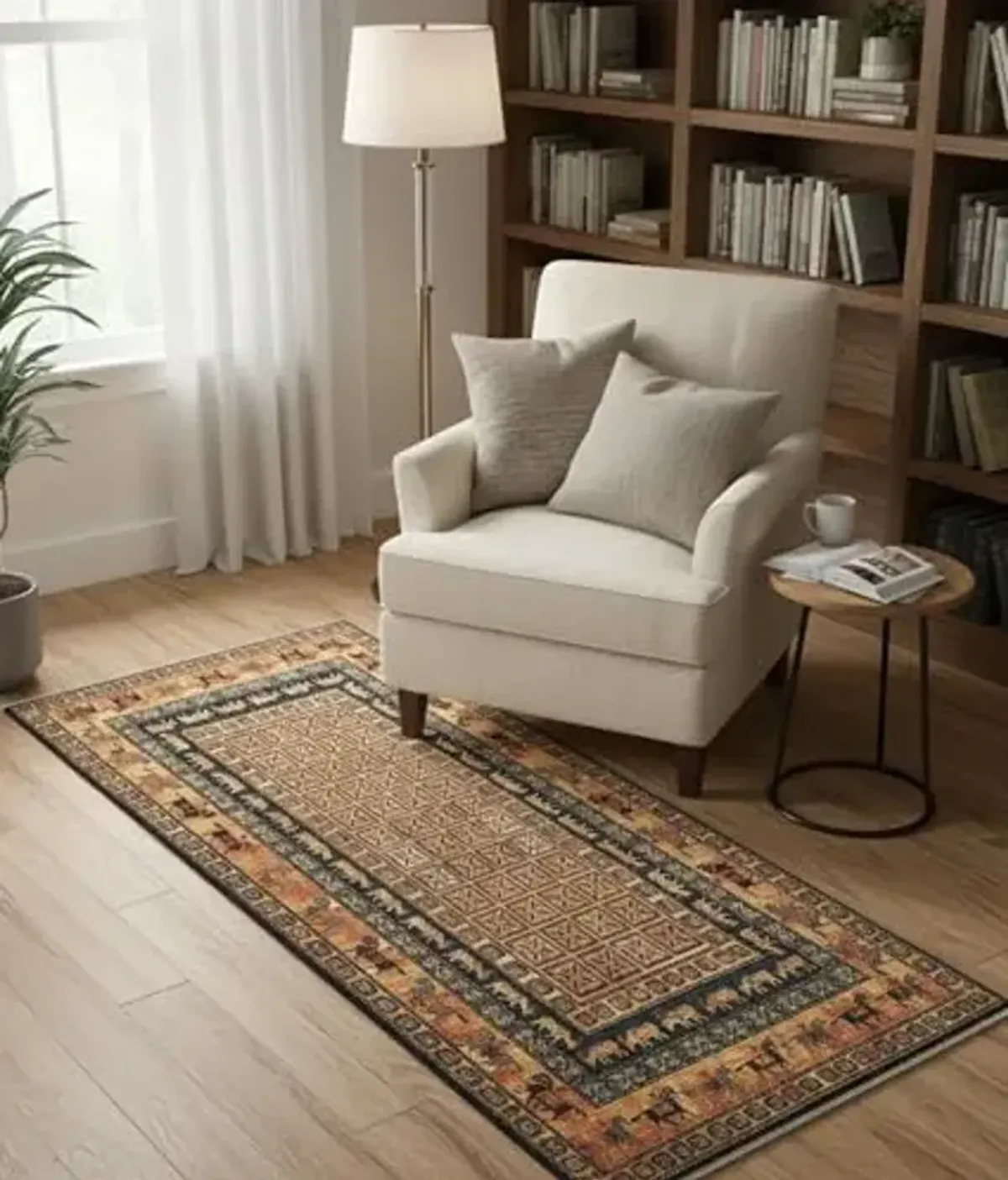 Couristan Pazyrk Wool Indoor Area Rug – 2'2" x 8'11" Runner Burnished Rust Southwestern Design – Traditional Rug for Living Rooms, Studies, or Bedrooms