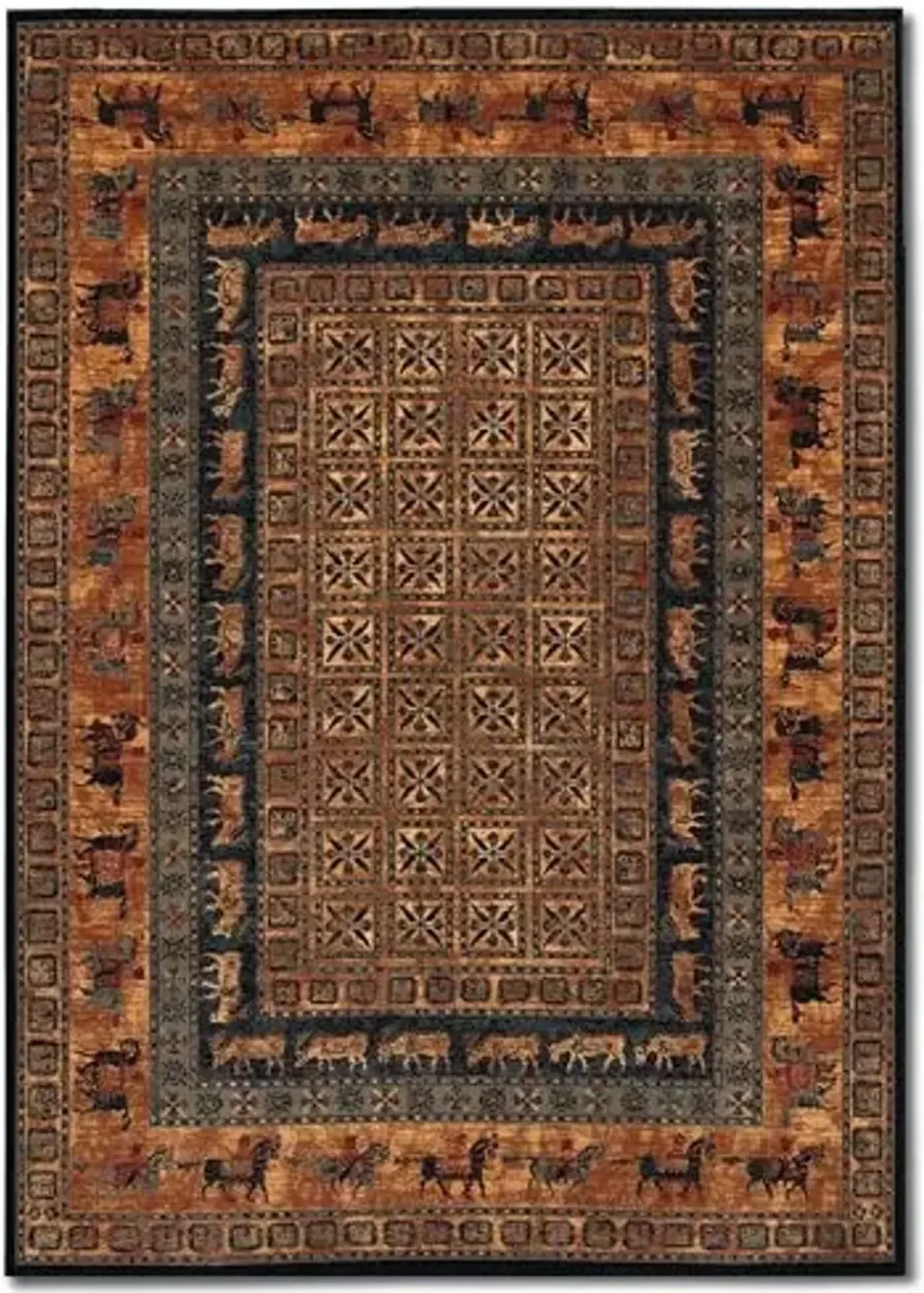 Couristan Pazyrk Wool Indoor Area Rug – 2'2" x 8'11" Runner Burnished Rust Southwestern Design – Traditional Rug for Living Rooms, Studies, or Bedrooms