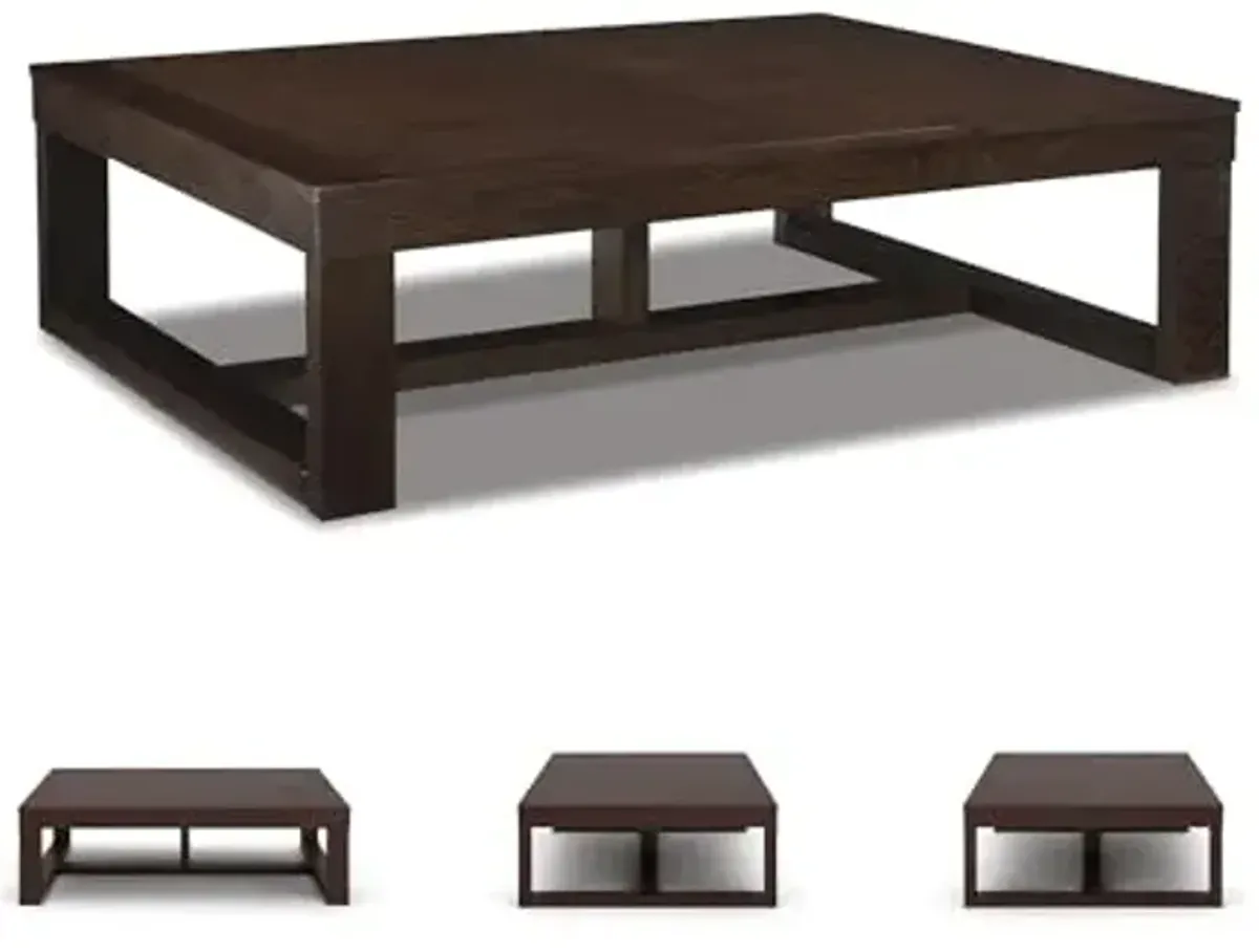 Signature Design by Ashley Watson Oversized Distressed Coffee Table, Dark Brown