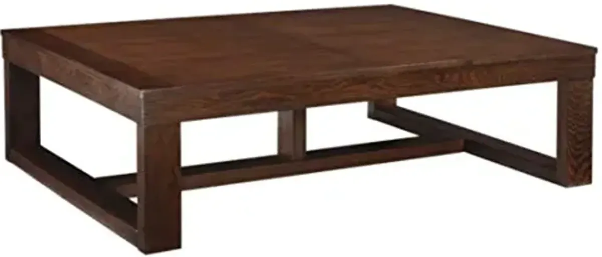 Signature Design by Ashley Watson Oversized Distressed Coffee Table, Dark Brown