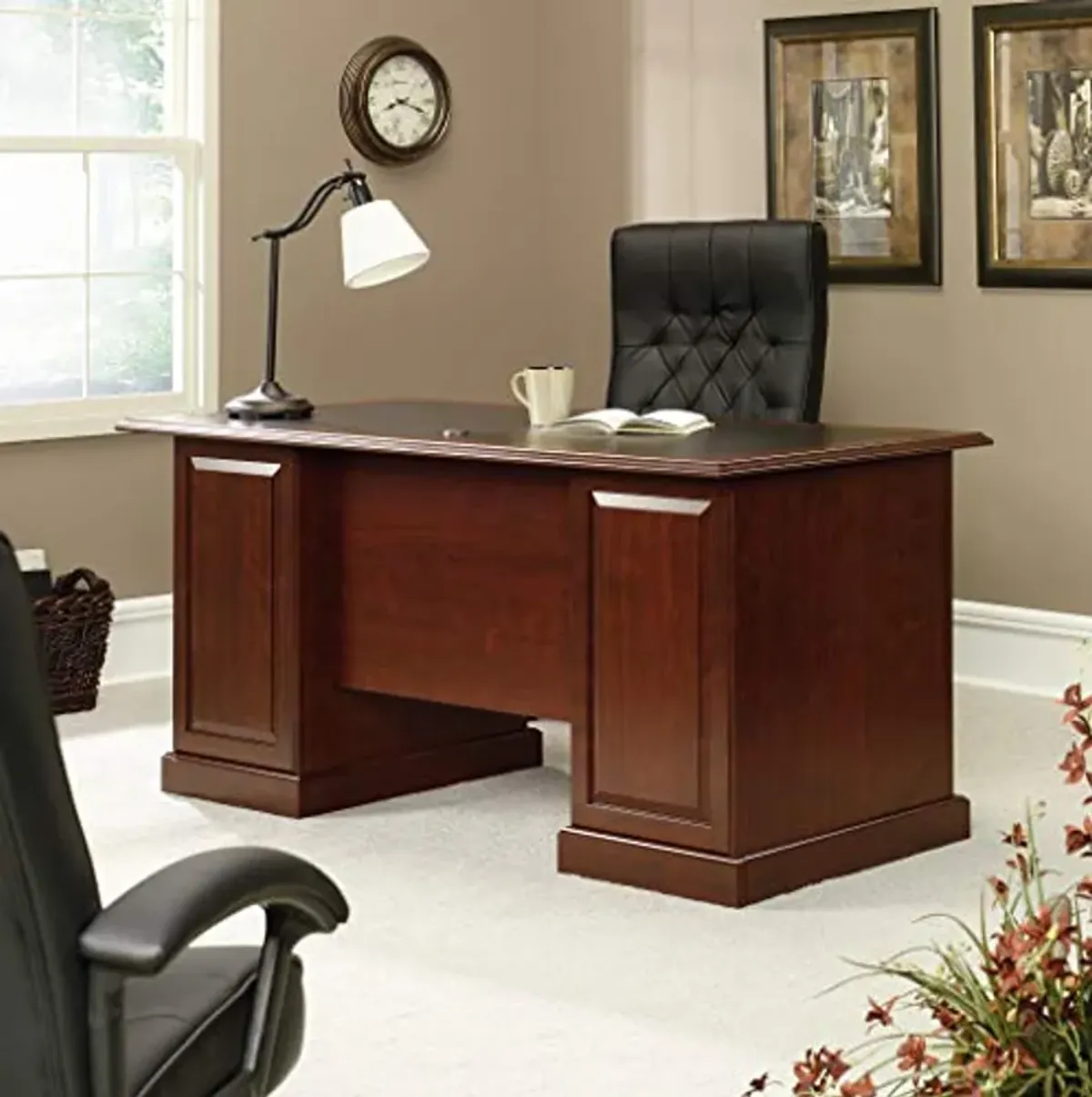 Sauder Heritage Hill Executive Desk, Classic Cherry finish