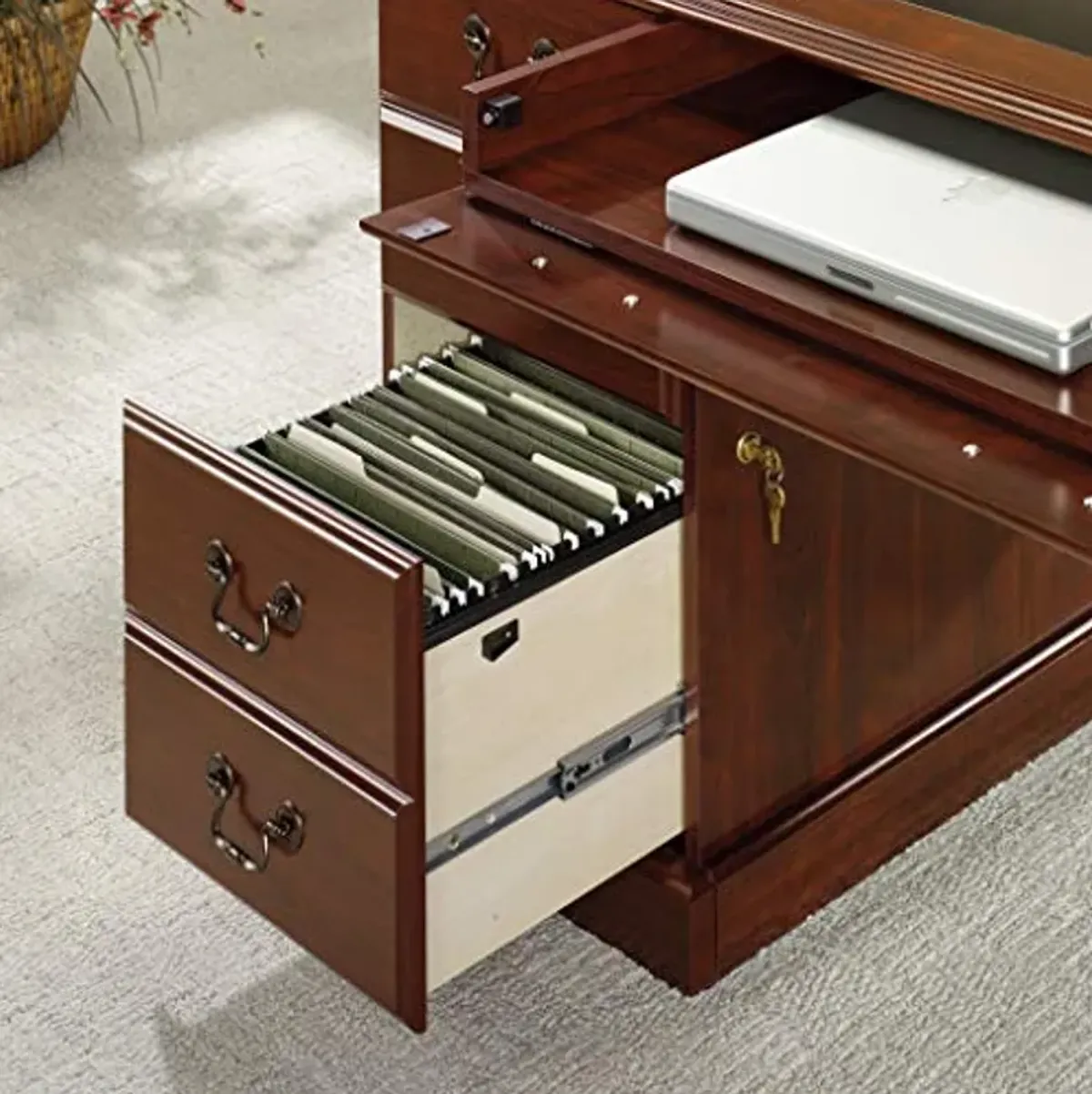 Sauder Heritage Hill Executive Desk, Classic Cherry finish