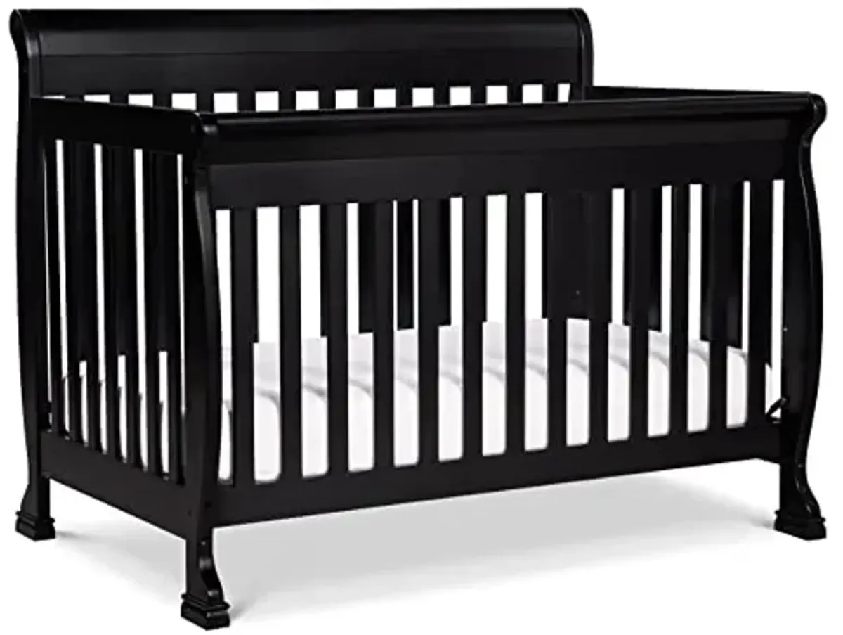 daVinci Kalani 4-in-1 Convertible Baby Crib - GREENGUARD Gold Certified Convertible Crib to Toddler Bed, Daybed, Full-Size Bed - Strong, Easy to Assemble - Four Adjustable Mattress Heights - Ebony