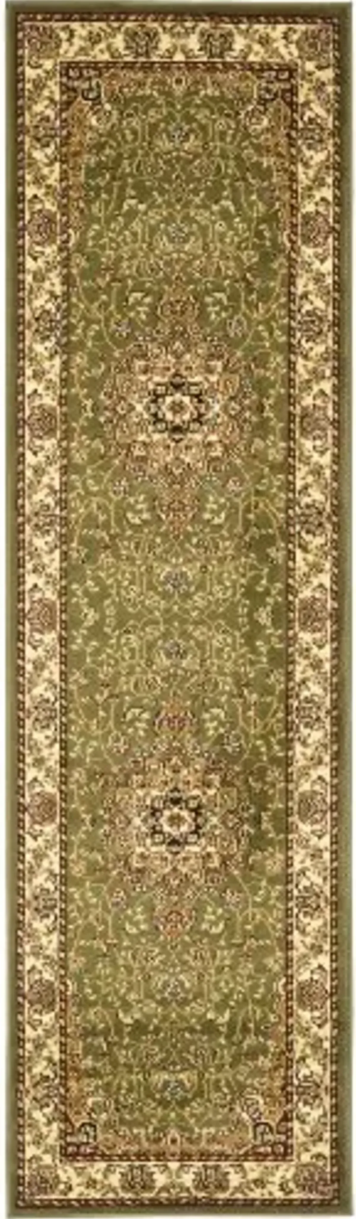 SAFAVIEH Lyndhurst Collection Runner Rug - 2'3" x 8', Sage & Ivory, Traditional Oriental Design, Non-Shedding & Easy Care, Ideal for High Traffic Areas in Living Room, Bedroom (LNH329B)