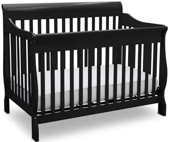Delta Children Canton 4-in-1 Convertible Crib - Easy to Assemble, Black