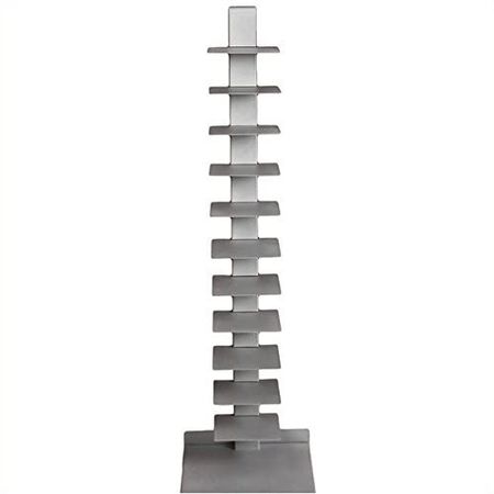 SEI Furniture Metal Spine Book Tower, Silver