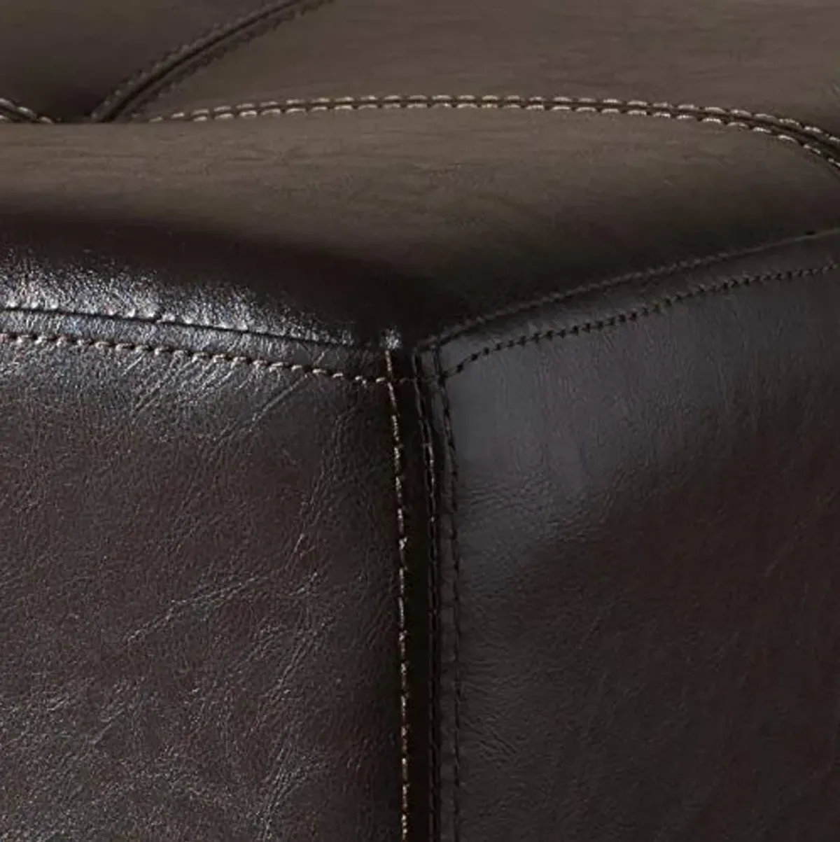 Baxton Studio Nox Brown Leather Ottoman , Dark Brown , SMALL -