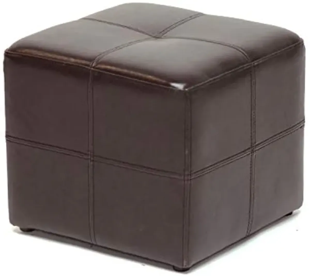 Baxton Studio Nox Brown Leather Ottoman , Dark Brown , SMALL -