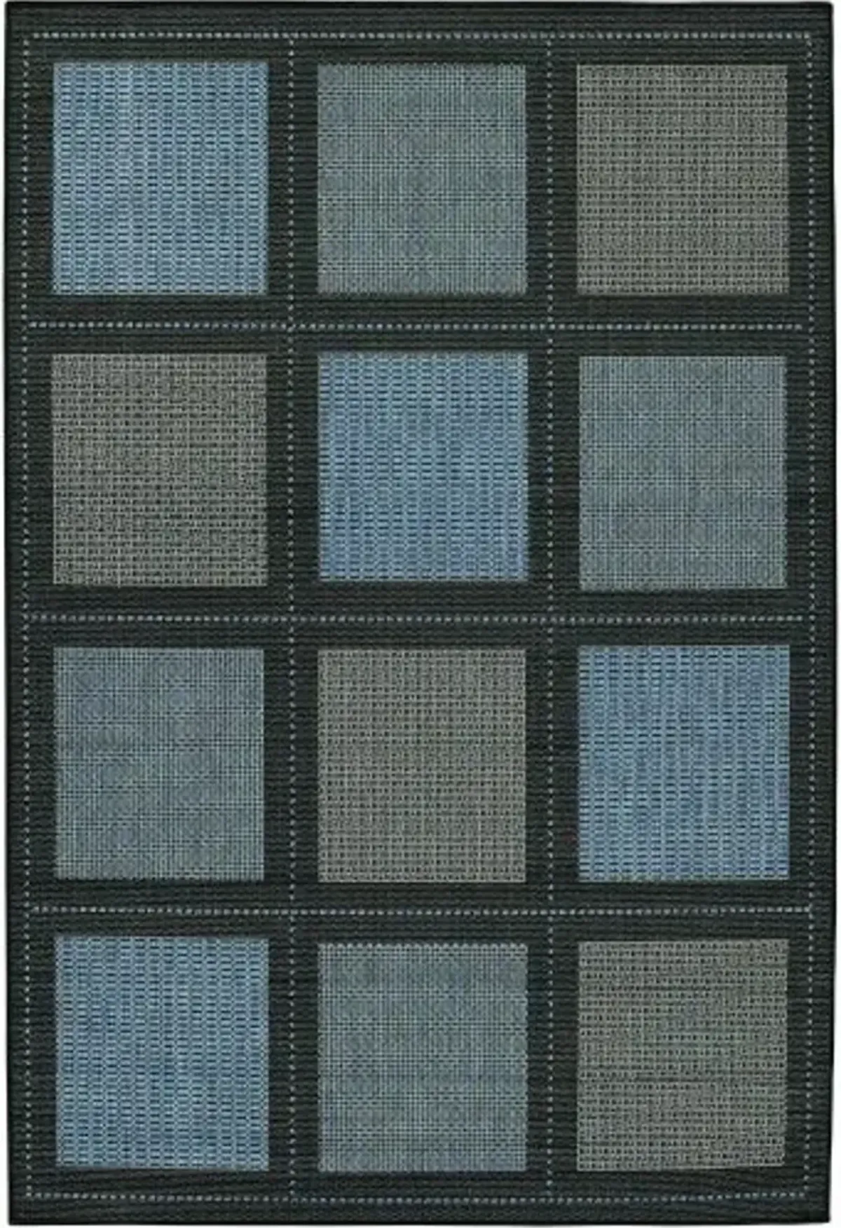 Couristan 1043/5000 Recife Summit 2-Feet 3-Inch by 11-Feet 9-Inch Rug, Blue and Black