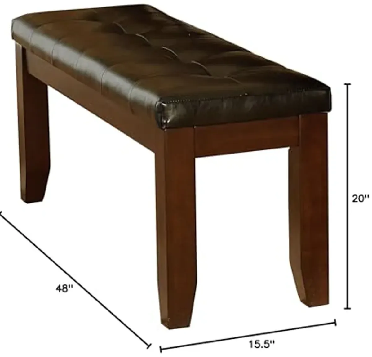 Homelegance Ameillia Accent Bench, 48 Inch, Dark Oak