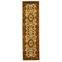 Safavieh CL234-28 Classic 2' x 8' Runner Wool Hand Tufted Traditional Area Rug, Ivory/Green