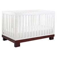 Babyletto Modo 3-in-1 Convertible Crib with Toddler Bed Conversion Kit in Espresso and White, Greenguard Gold Certified