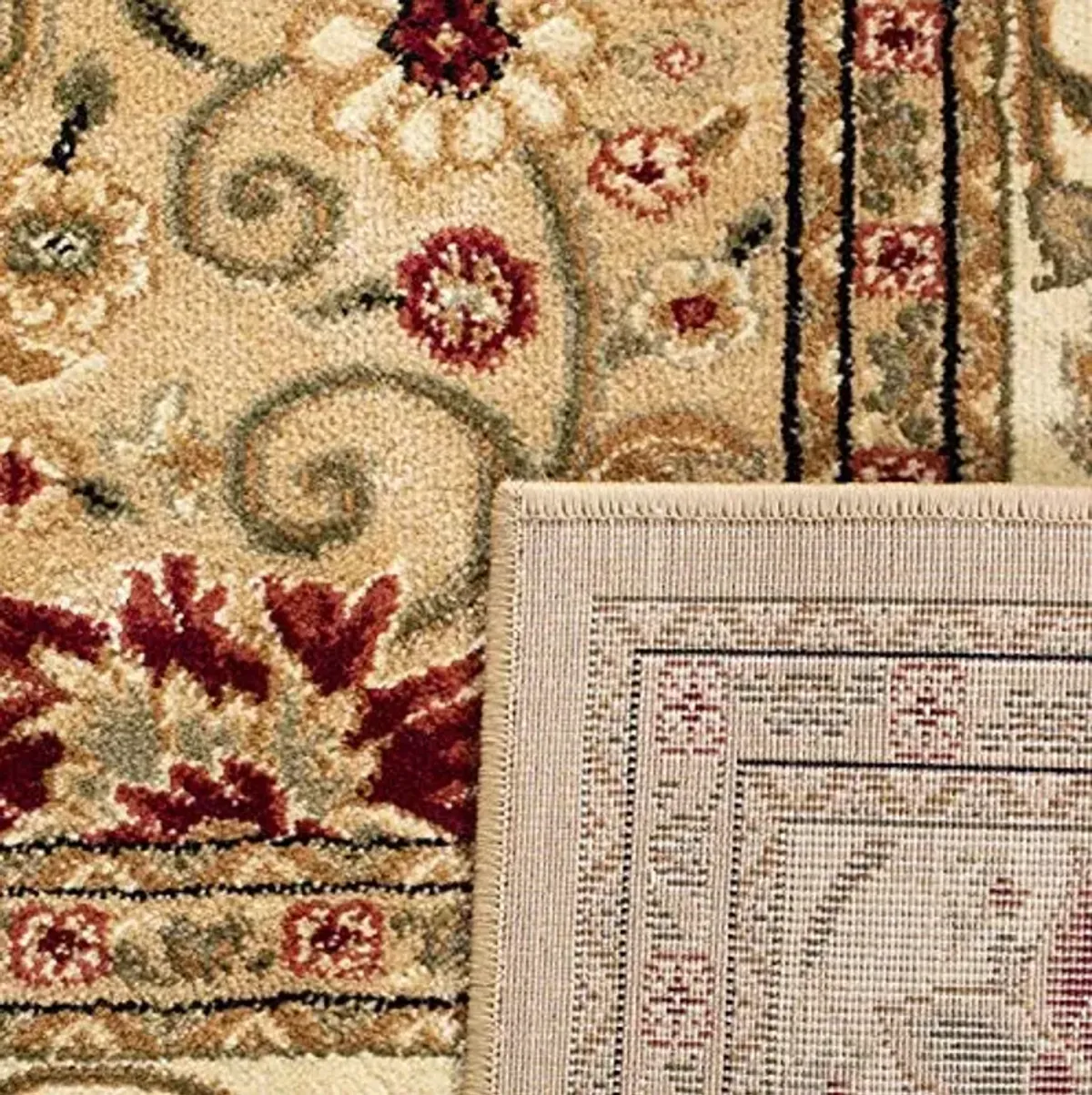 SAFAVIEH Lyndhurst Collection Area Rug - 6' x 9', Beige & Ivory, Traditional Oriental Design, Non-Shedding & Easy Care, Ideal for High Traffic Areas in Living Room, Bedroom (LNH212D)