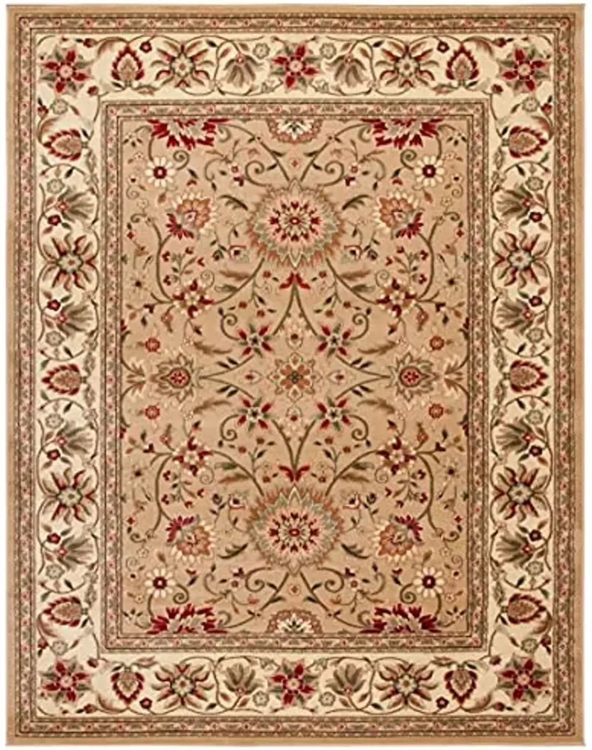SAFAVIEH Lyndhurst Collection Area Rug - 6' x 9', Beige & Ivory, Traditional Oriental Design, Non-Shedding & Easy Care, Ideal for High Traffic Areas in Living Room, Bedroom (LNH212D)