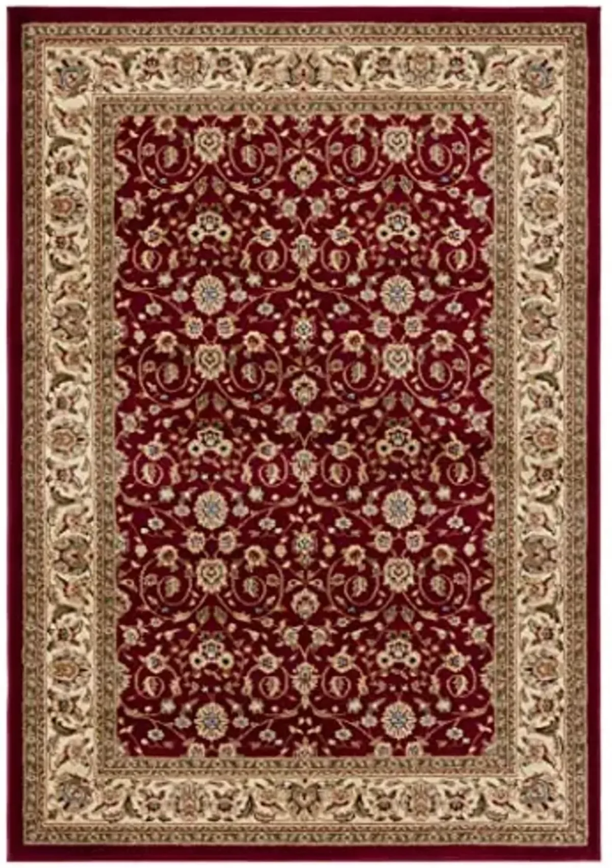 SAFAVIEH Lyndhurst Collection Area Rug - 5'3" x 7'6", Red & Ivory, Traditional Oriental Design, Non-Shedding & Easy Care, Ideal for High Traffic Areas in Living Room, Bedroom (LNH312A)