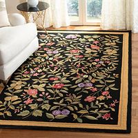 SAFAVIEH Chelsea Collection 8'9" x 11'9" Black HK210B Hand-Hooked French Country Wool Area Rug