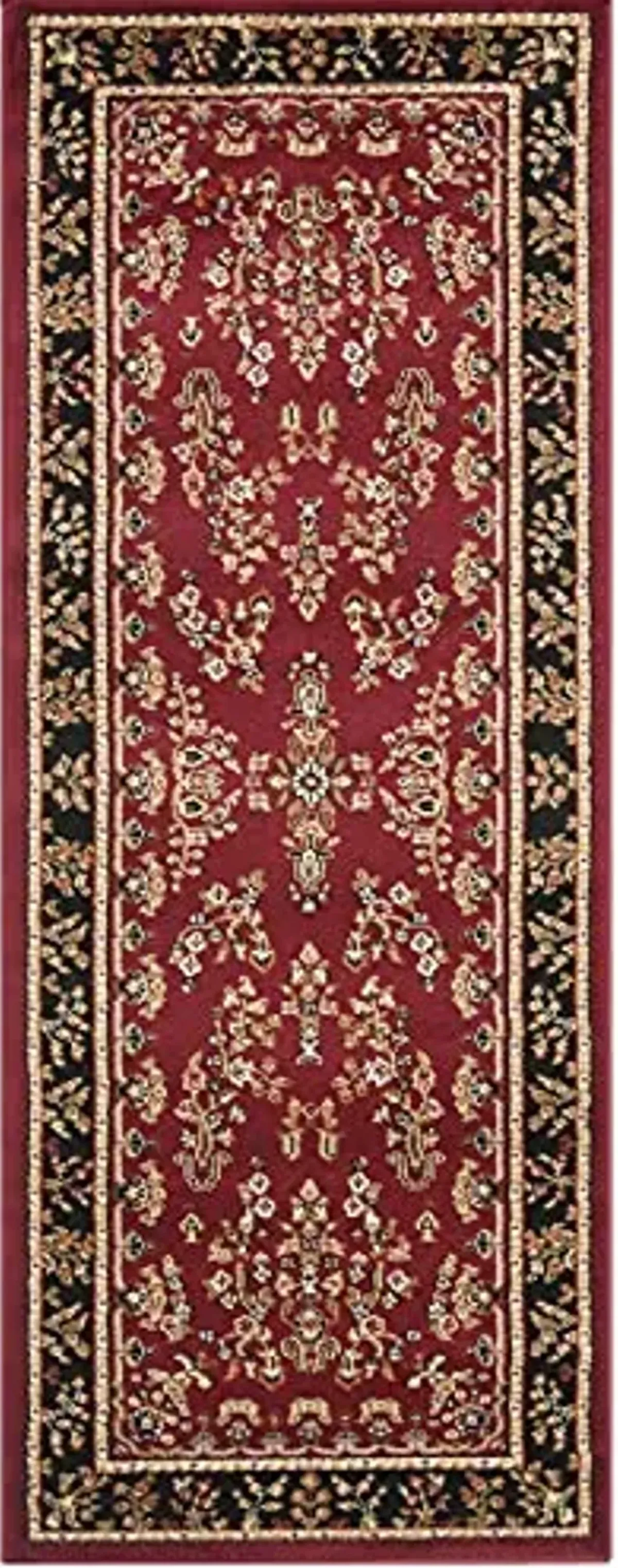 SAFAVIEH Lyndhurst Collection Runner Rug - 2'3" x 6', Red & Black, Traditional Oriental Design, Non-Shedding & Easy to Clean, Ideal for Hallway, Foyer, Entryway, Kitchen (LNH331B)