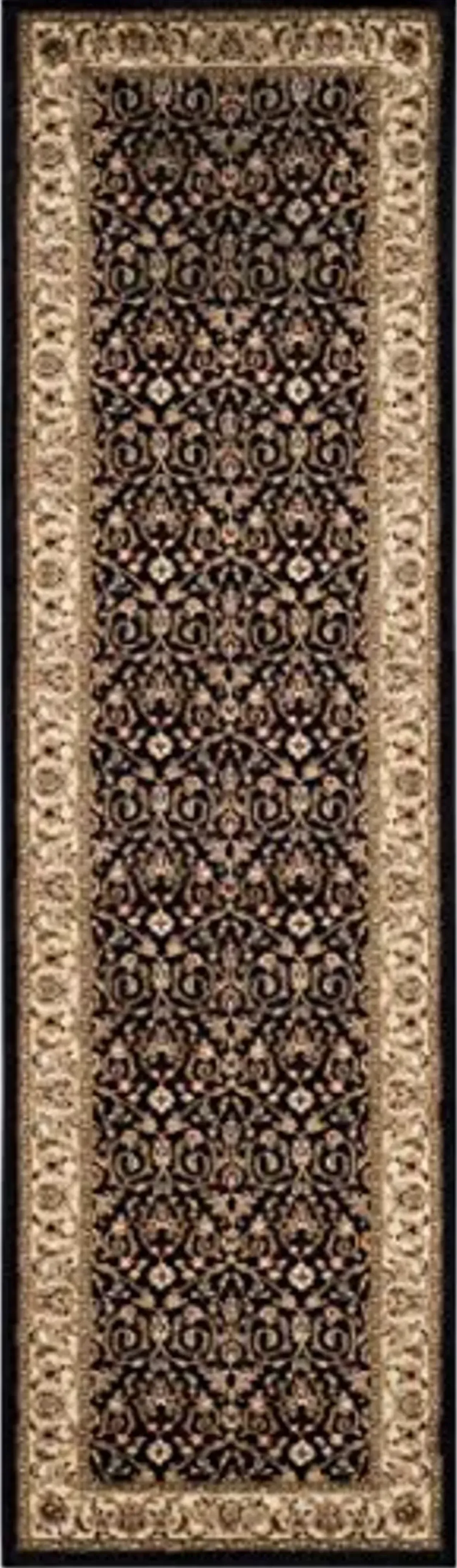 SAFAVIEH Lyndhurst Collection Runner Rug - 2'3" x 12', Black & Ivory, Traditional Oriental Design, Non-Shedding & Easy Care, Ideal for High Traffic Areas in Living Room, Bedroom (LNH316B)