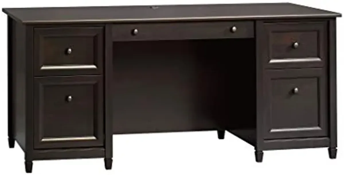 Sauder Edge Water Executive Desk, Estate Black finish