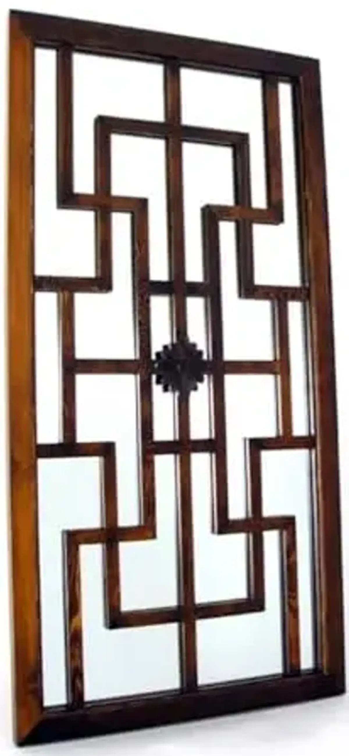 Wayborn Home Furnishing Fukin Decorative Mirrored Wall Art Panel, Brown Finish