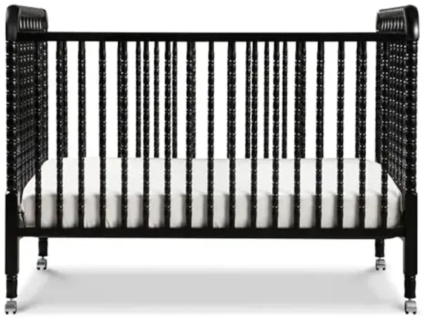 DaVinci Jenny Lind 3-in-1 Convertible Crib in Ebony, Removable Wheels, Greenguard Gold Certified