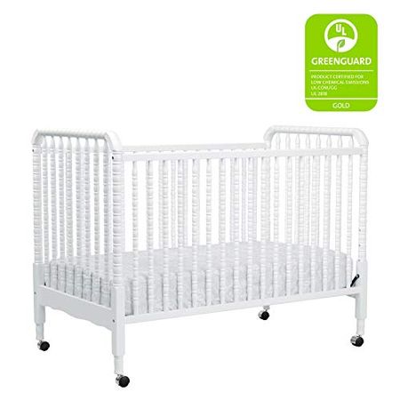 DaVinci Jenny Lind 3-in-1 Convertible Crib in White, Removable Wheels, Greenguard Gold (Mattress Not Included)