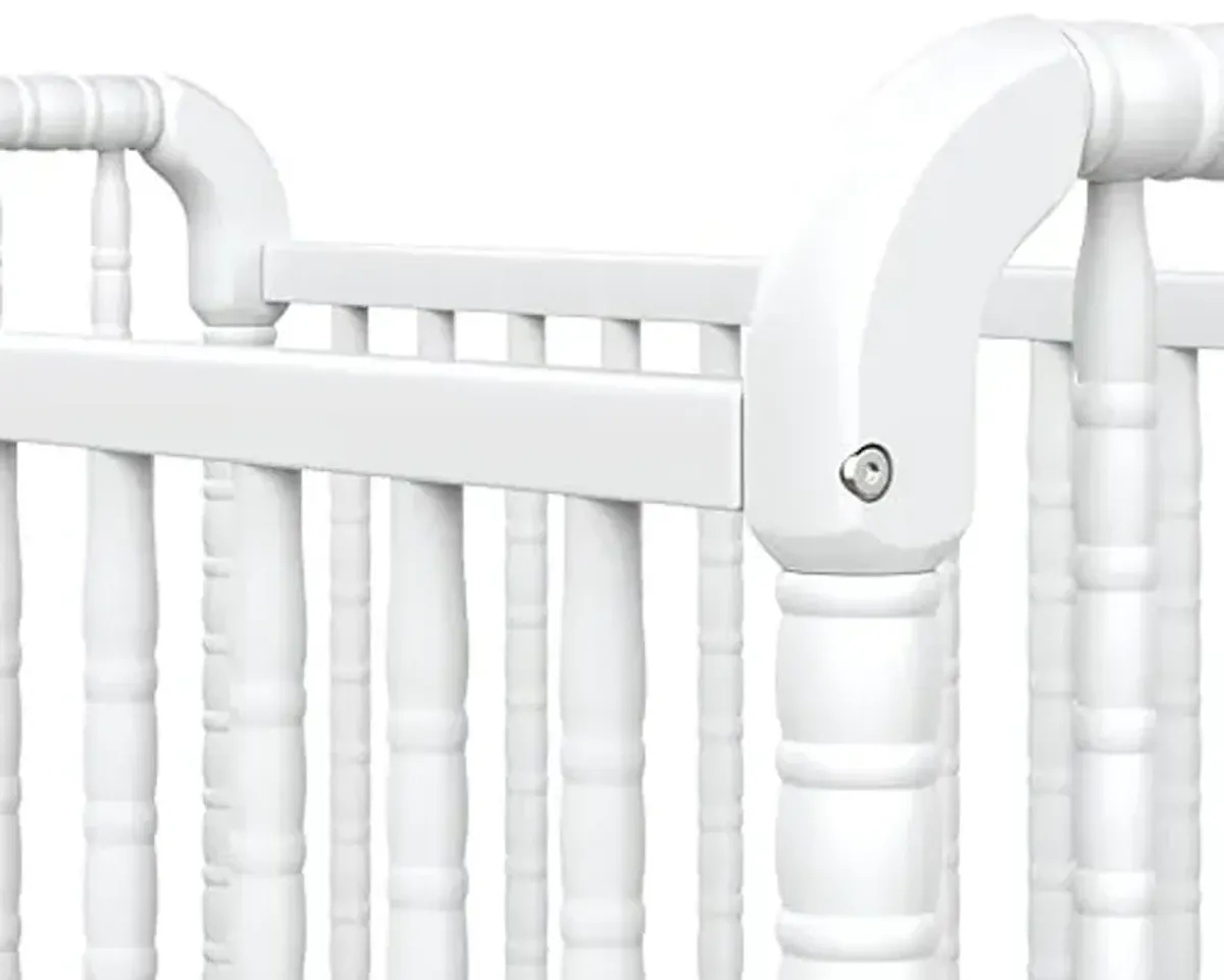 DaVinci Jenny Lind 3-in-1 Convertible Baby Crib - GREENGUARD Gold Certified Portable Crib - Convertible Crib to Toddler Bed and Daybed - 4 Adjustable Heights - Easy to Assemble White Wooden Crib