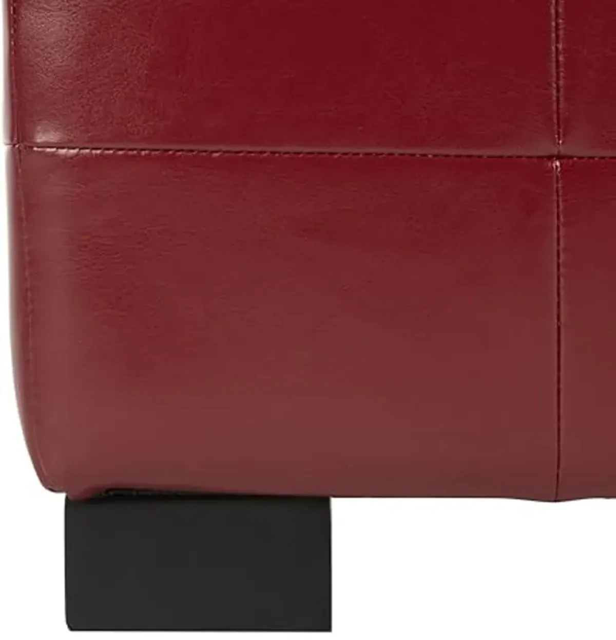 Safavieh Hudson Collection Nolita Leather Small Storage Bench, Red