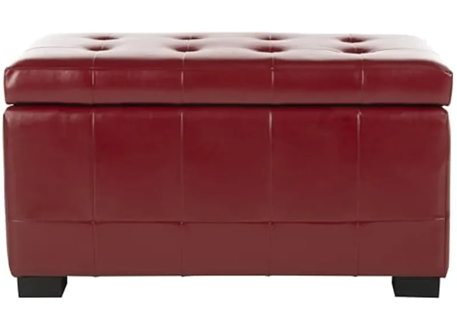 Safavieh Hudson Collection Nolita Leather Small Storage Bench, Red