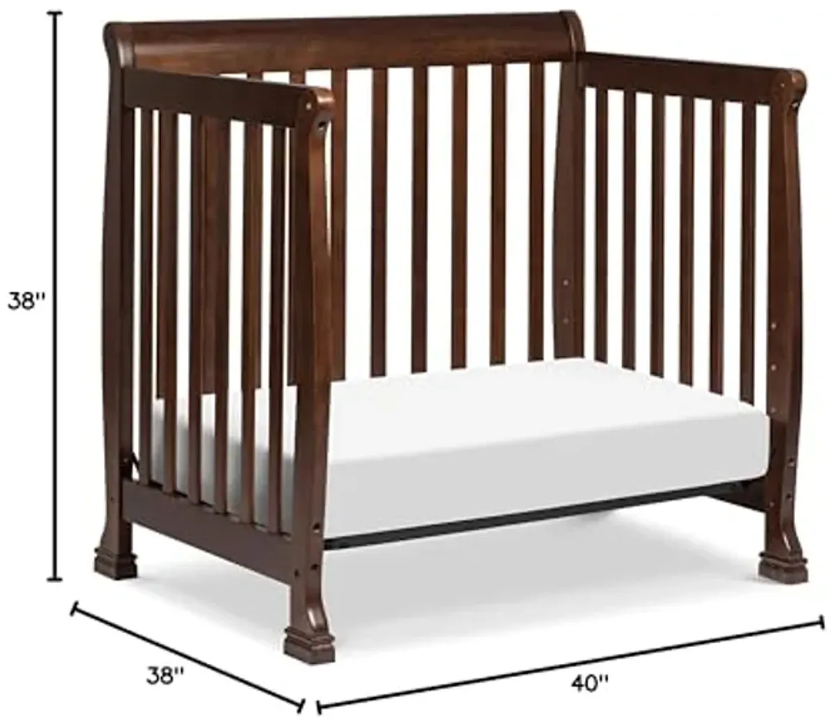 DaVinci Kalani 4-in-1 Convertible Mini Crib in Espresso | Greenguard Gold Certified