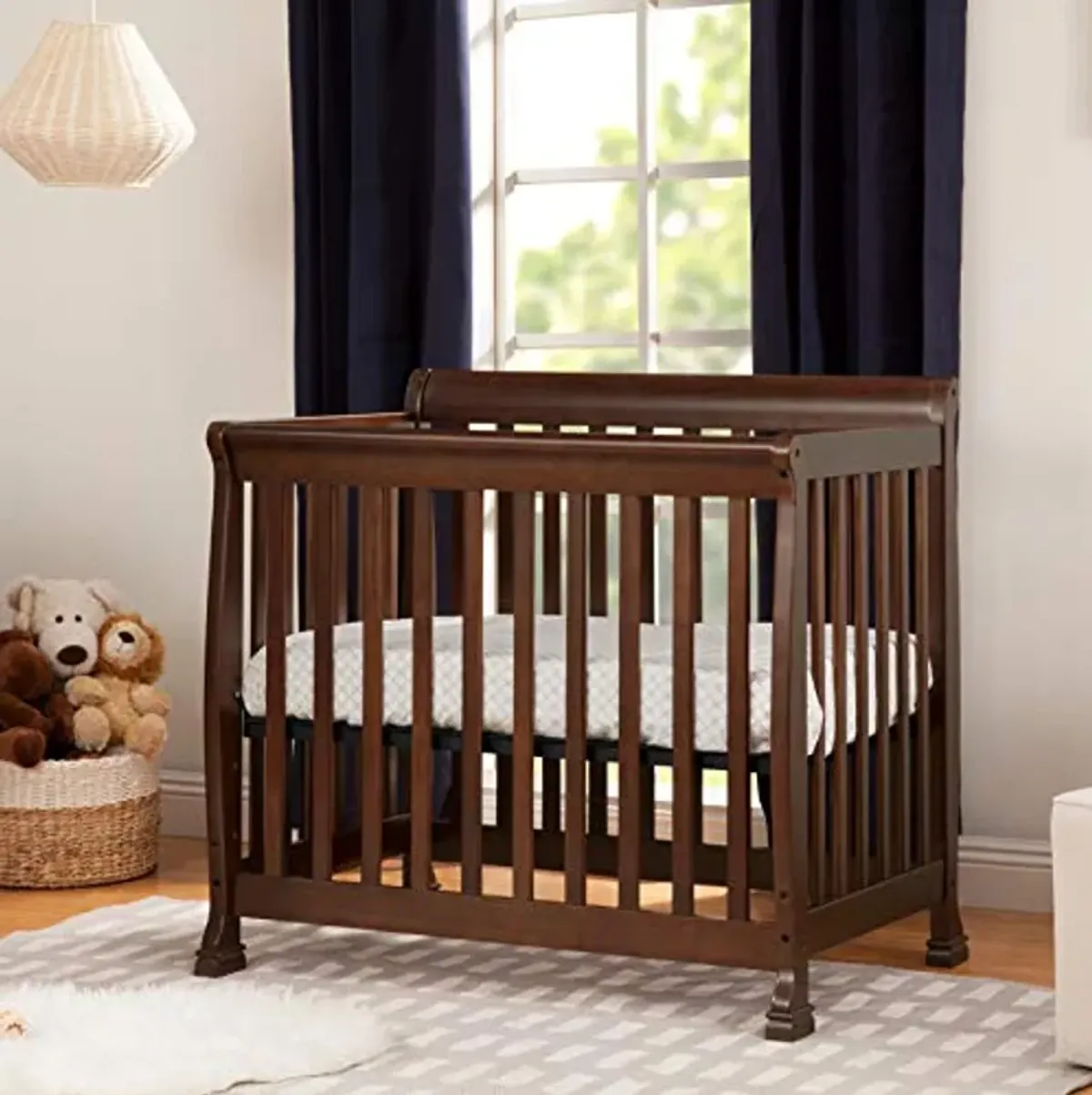 DaVinci Kalani 4-in-1 Convertible Mini Crib in Espresso | Greenguard Gold Certified