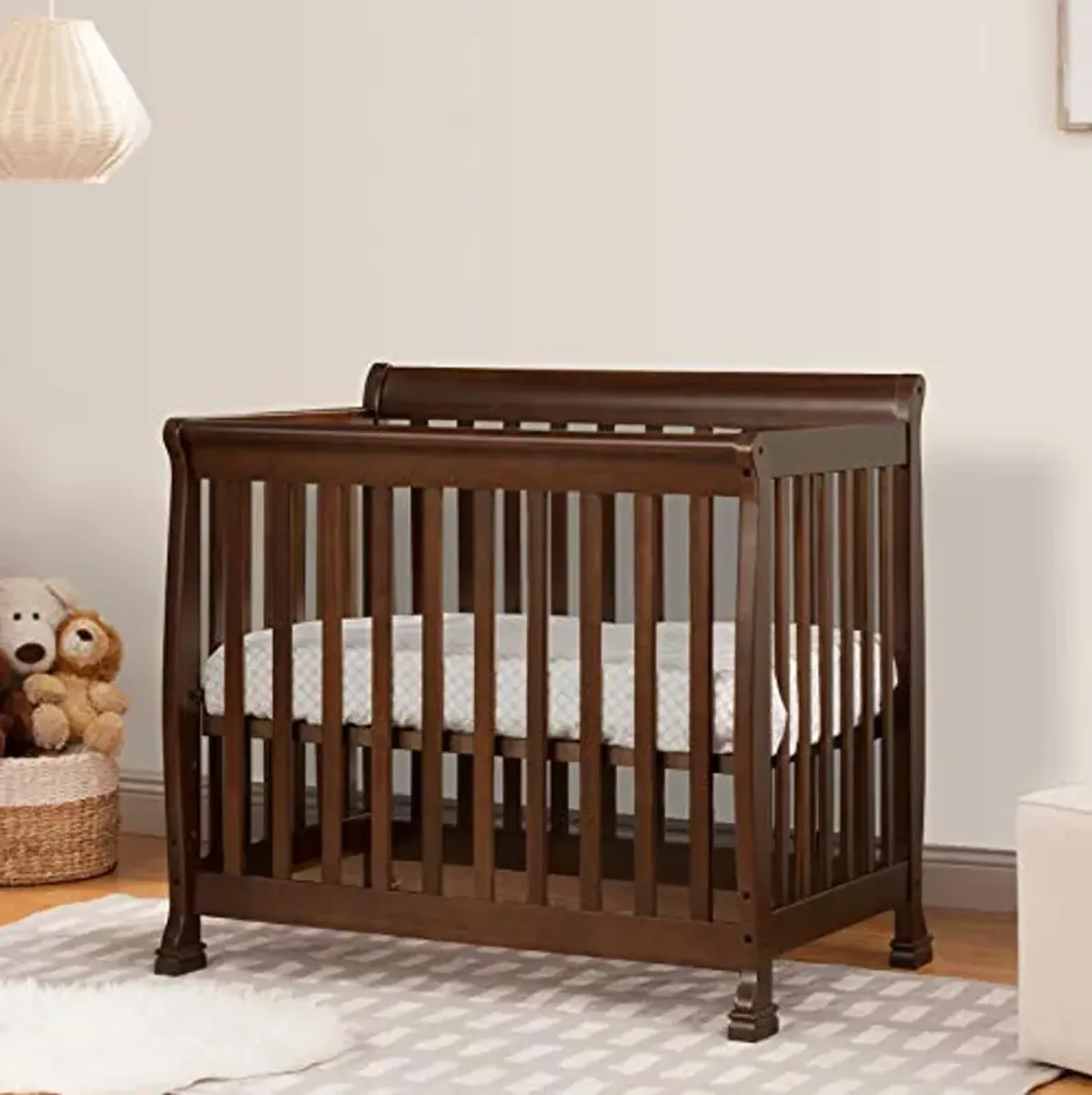 DaVinci Kalani 4-in-1 Convertible Mini Crib in Espresso | Greenguard Gold Certified