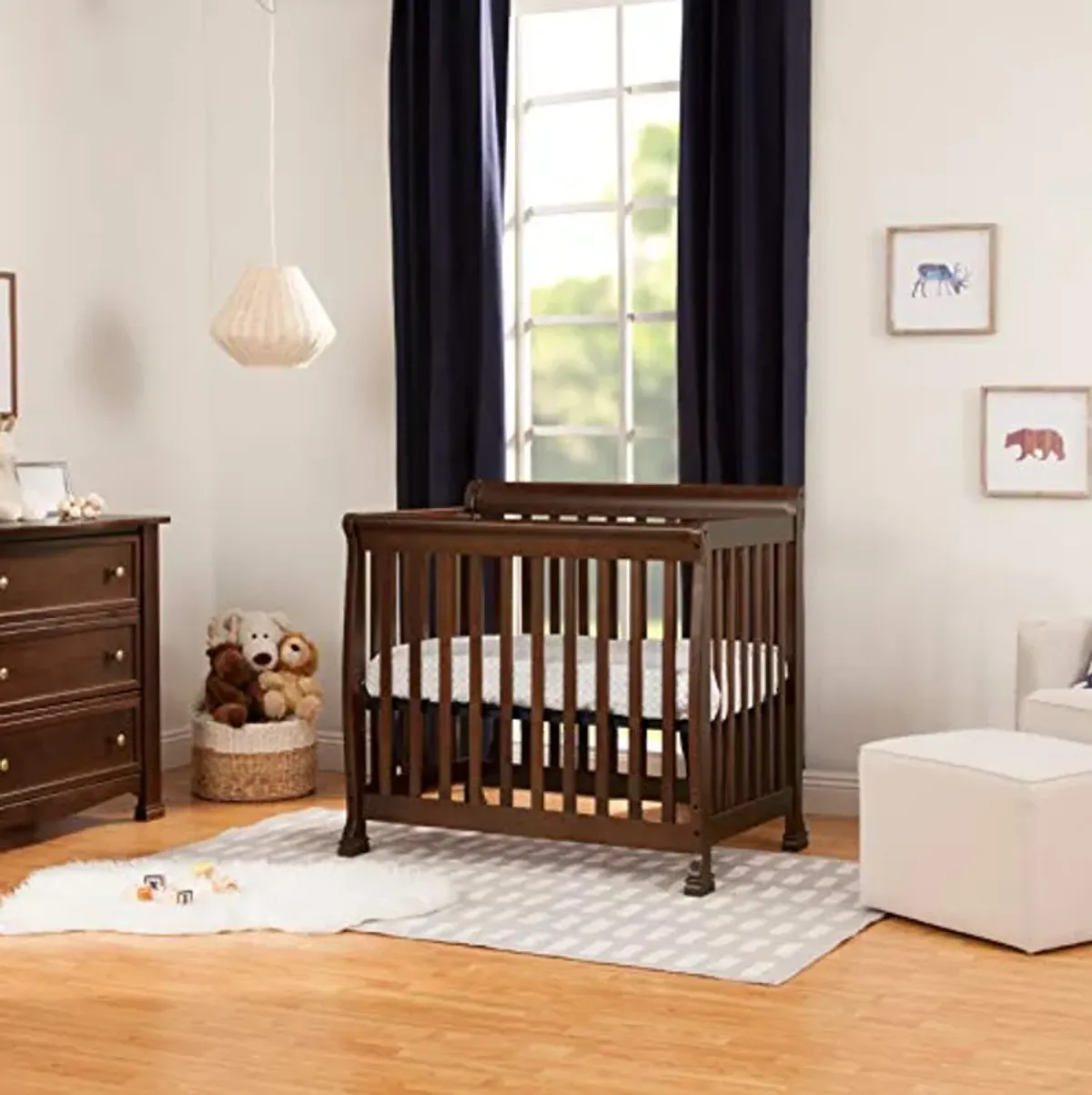 DaVinci Kalani 4-in-1 Convertible Mini Crib in Espresso | Greenguard Gold Certified