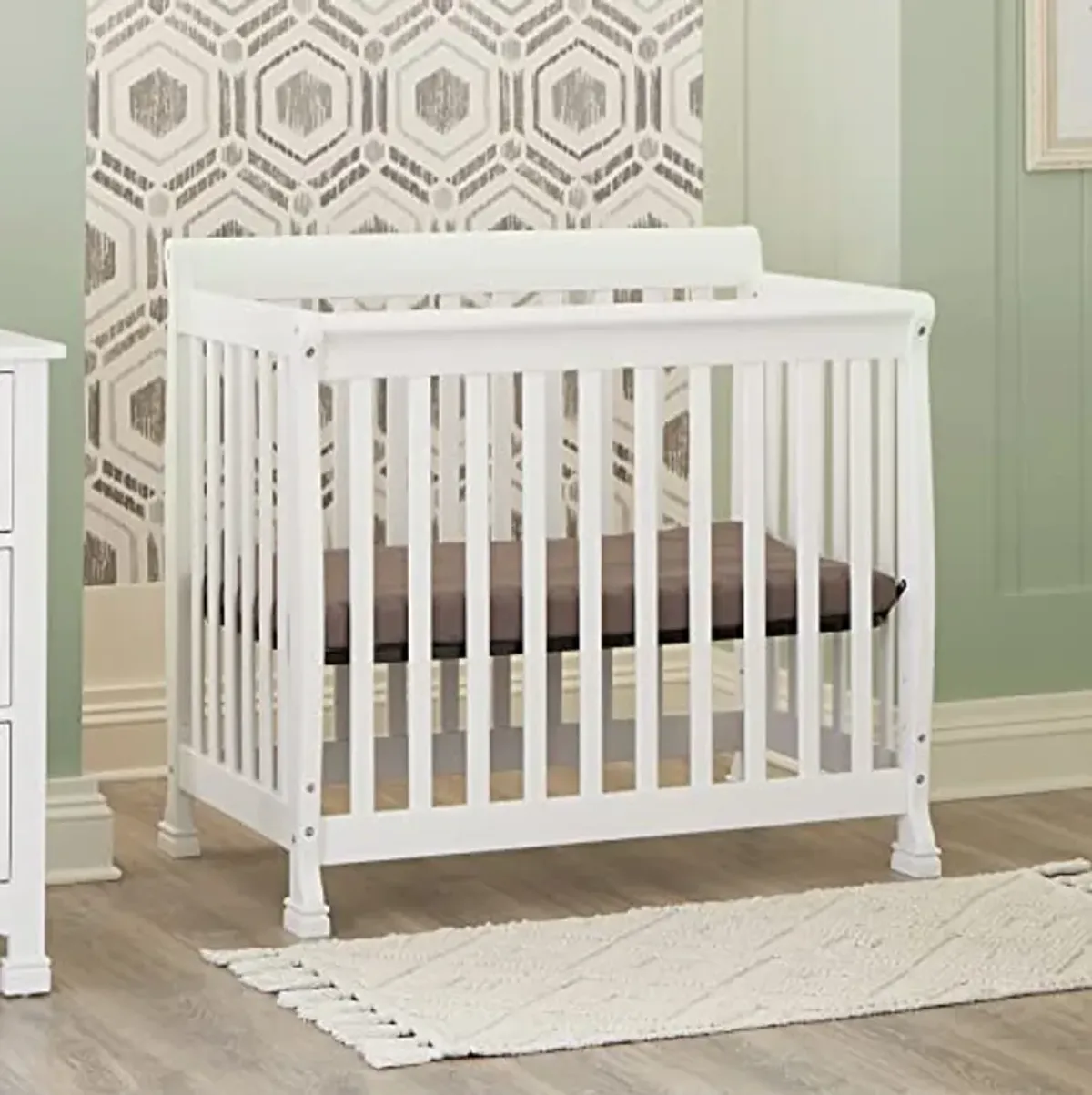 DaVinci Kalani 4-in-1 Convertible Mini Crib in White | Greenguard Gold Certified