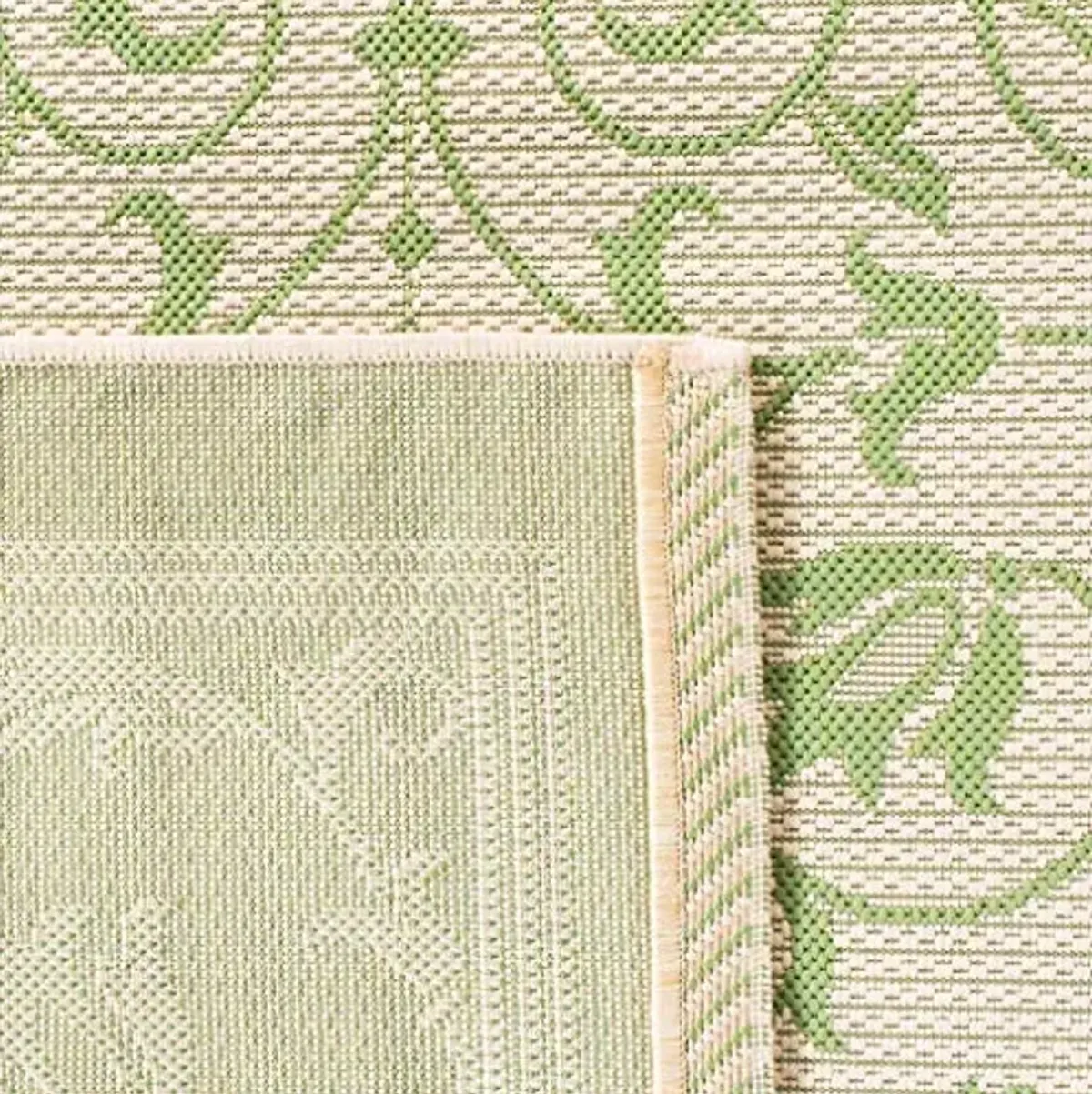 SAFAVIEH Courtyard Collection Accent Rug - 2' x 3'7", Natural & Olive, Indoor/Outdoor & Washable, Ideal for High Traffic Areas in Patio, Backyard, Mudroom, Entryway, Doormat (CY2098-1E01-2)