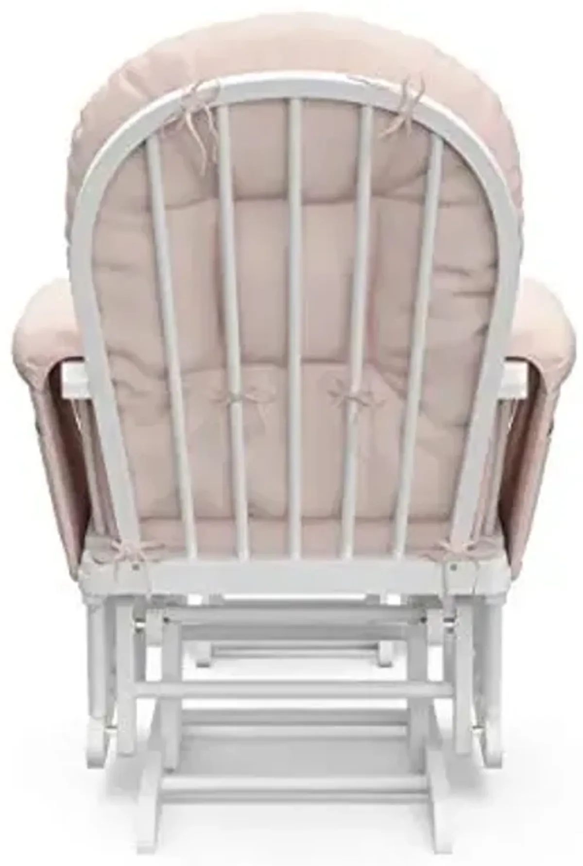 Storkcraft Premium Hoop Glider & Ottoman (White/Pink) — GREENGUARD Gold Certified Nursery Glider, Solid Wood Craftsmanship, Smooth-Gliding Nursery Chair and Ottoman, Award-Winning